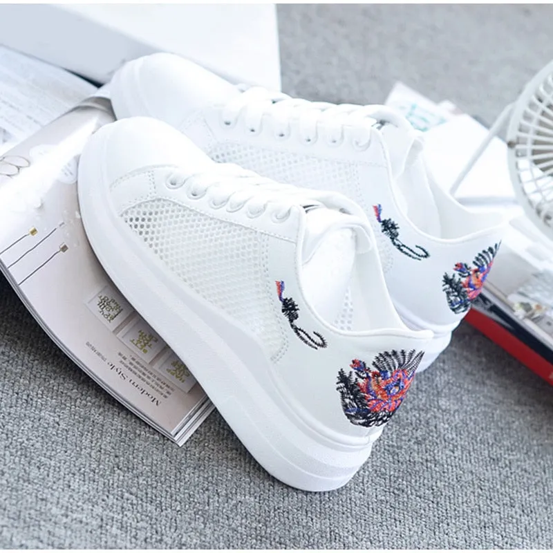 Women's Summer Breathable Mesh Embroidered Sneakers